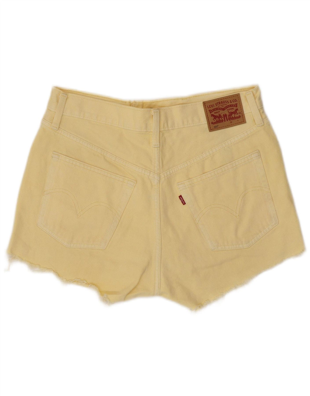 LEVI'S Short en Jean 501 Femme W30 Coton Jaune Moyen