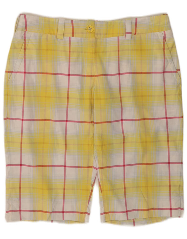 Nike Short chino de golf Dri Fit pour femme UK 12 Medium W32 Jaune Plaid