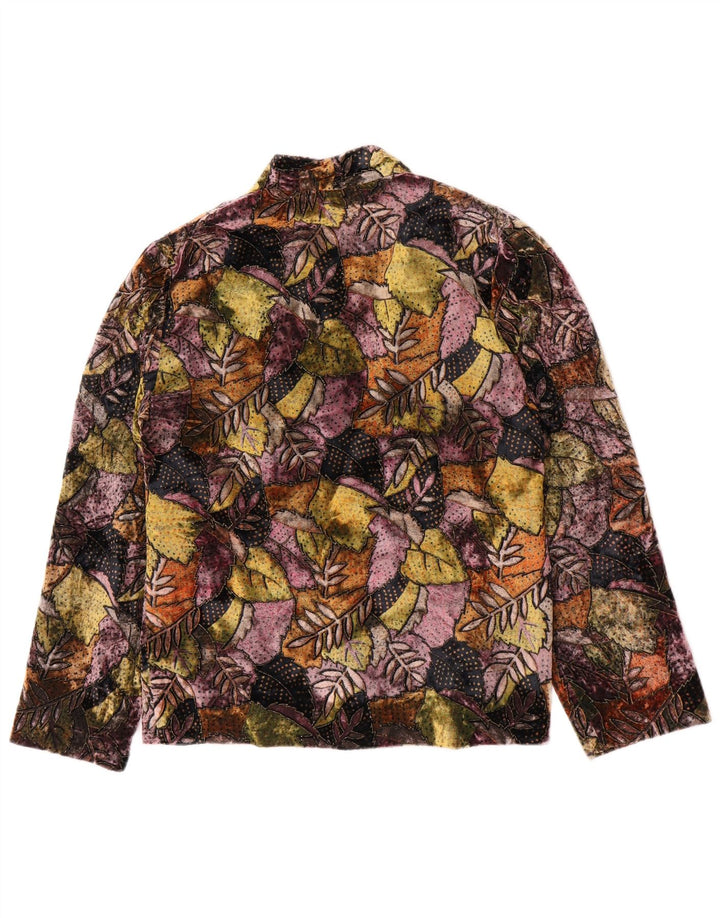 vintage Femme 3 Bouton Blazer Veste UK 14 Moyen Multicolore Floral
