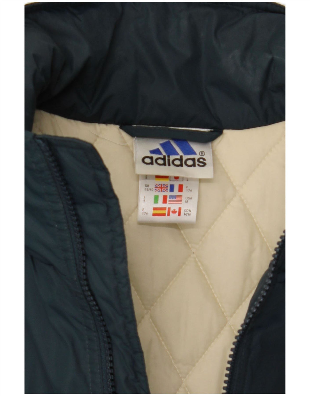 Adidas Veste rembourrée pour homme UK 38/40 Medium Bleu marine Nylon