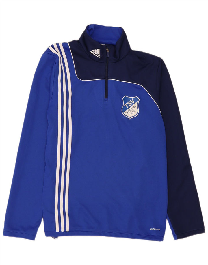 Adidas Haut de Survêtement Climalite Pullover Homme Bleu Moyen Colorblock