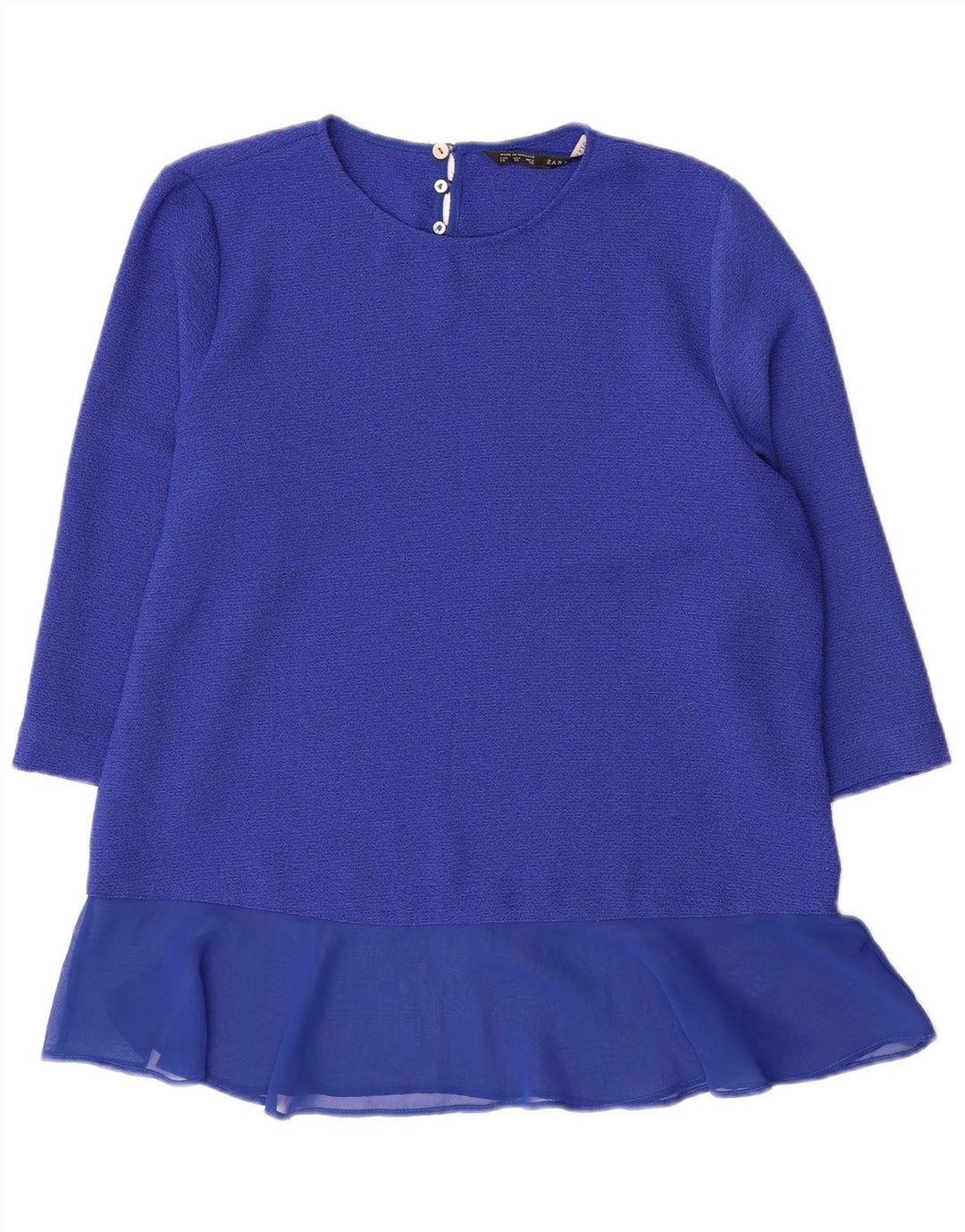 Zara Chemisier à manches 3/4 pour femme UK 18 XL Bleu