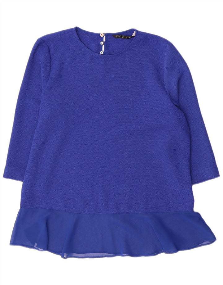 Zara Chemisier à manches 3/4 pour femme UK 18 XL Bleu