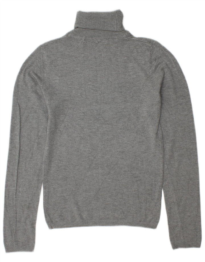 Zara Pull col roulé pour femme UK 10 Petite Rayonne Grise