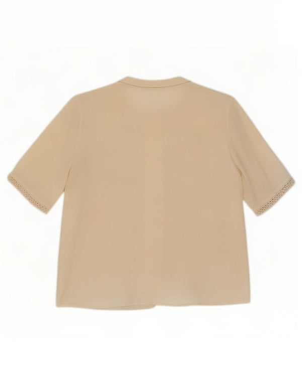 Donna Enrica Chemisier à manches courtes pour femme UK 16 Large Blanc cassé