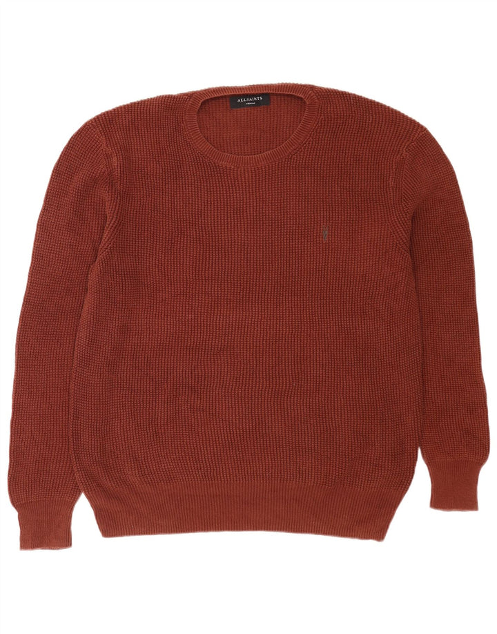 All Saints Pull Col Rond Homme Marron Moyen Coton