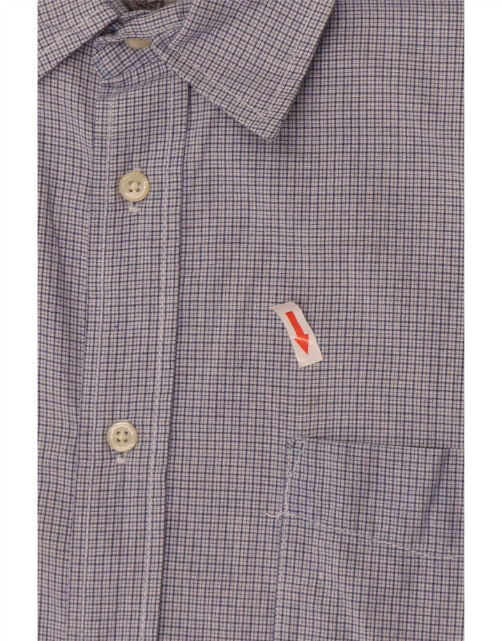 Nautica Chemise à manches courtes pour homme, coupe classique, en coton à carreaux bleus