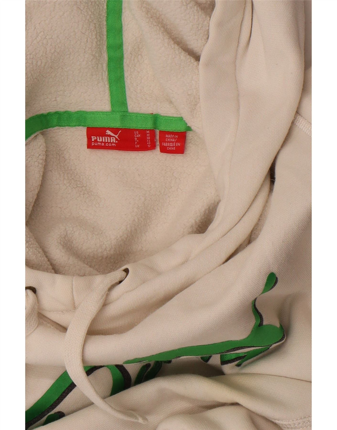 Puma Pull à capuche graphique pour femme UK 12 Blanc moyen