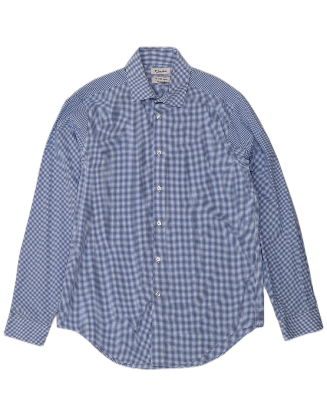 Calvin Klein Chemise slim fit pour homme Taille 16 Grand Vichy bleu
