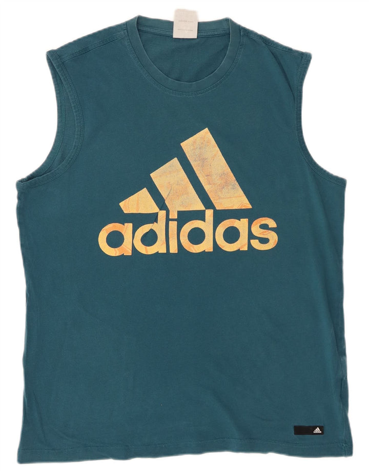 ADIDAS Débardeur graphique pour hommes, grand coton vert