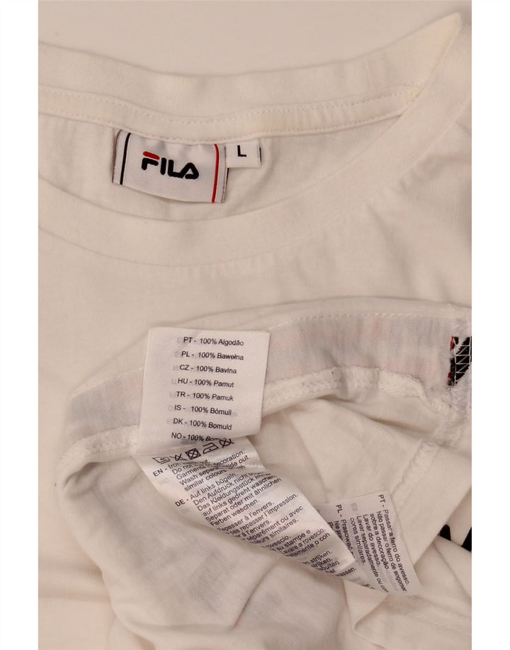 Fila T-shirt graphique pour hommes, grand, blanc, coton