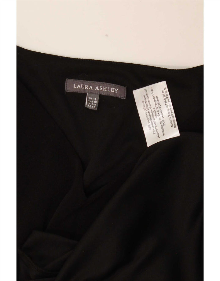 Laura Ashley Robe trapèze à manches 3/4 pour femme UK 12 Noir moyen Polyester
