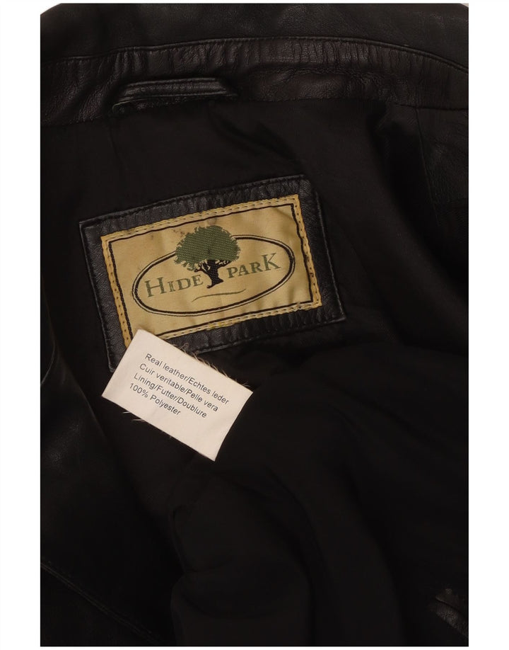 Hidepark Manteau en cuir pour femme UK 10 Petit cuir noir