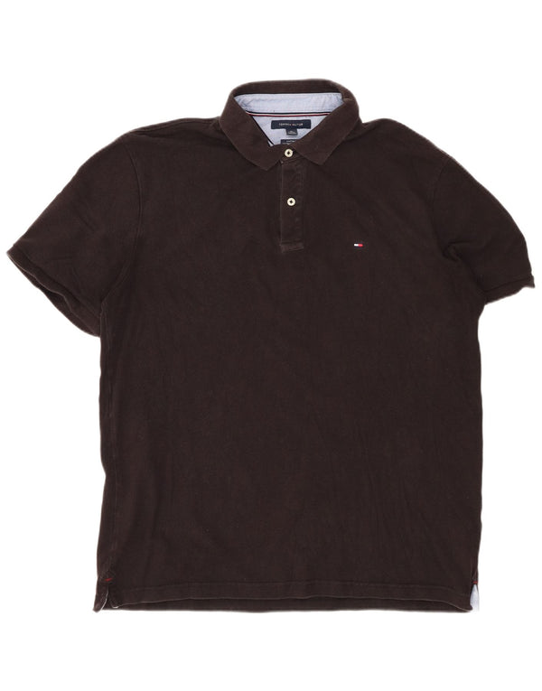 Tommy Hilfiger Polo sur mesure pour homme XL en coton noir