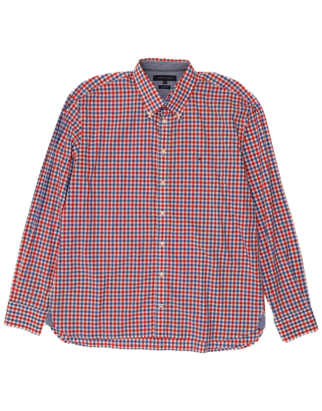Tommy Hilfiger Chemise sur mesure pour homme 2XL en coton vichy rouge
