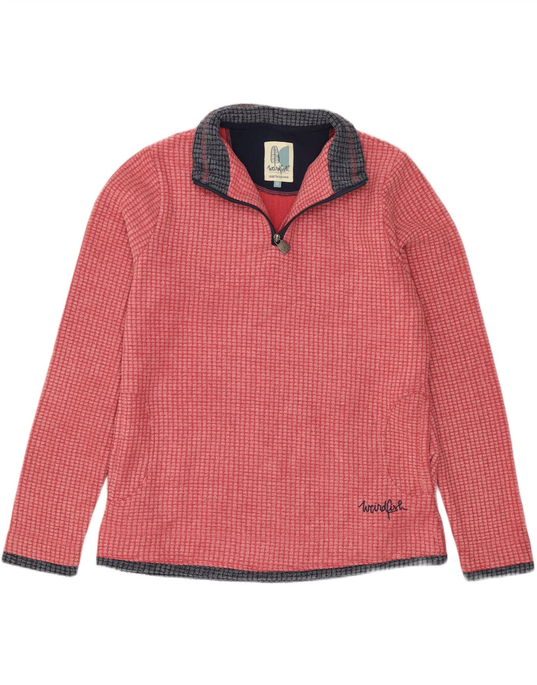Weird Fish Pull polaire à col zippé pour femme UK 12 Rose moyen Polyester