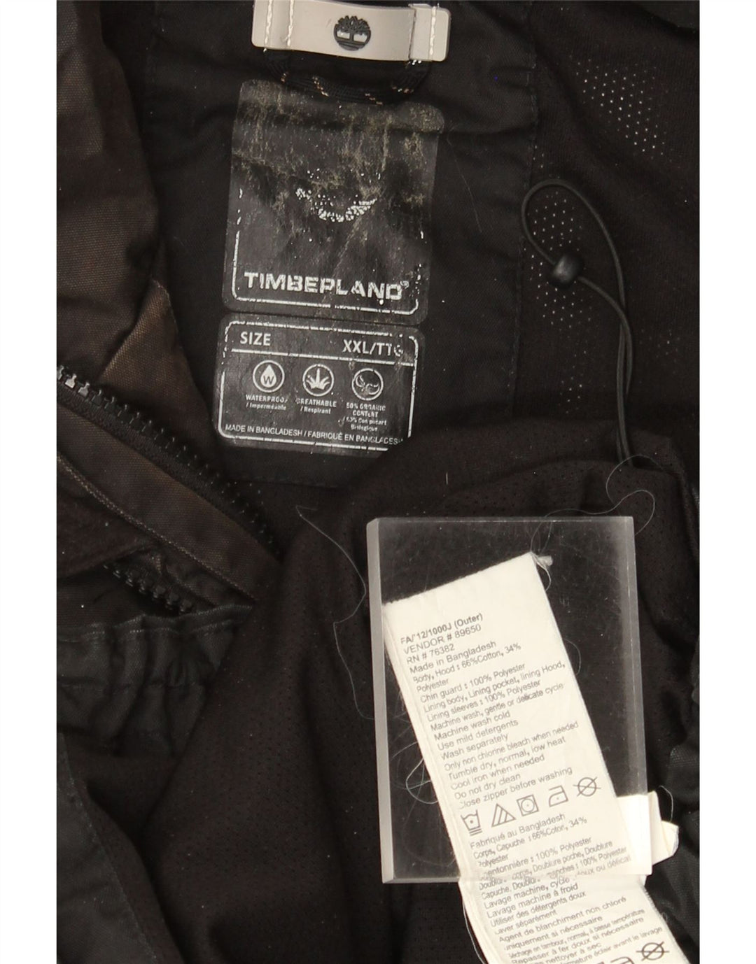 Timberland Veste coupe-vent pour homme UK 44 2XL Coton noir