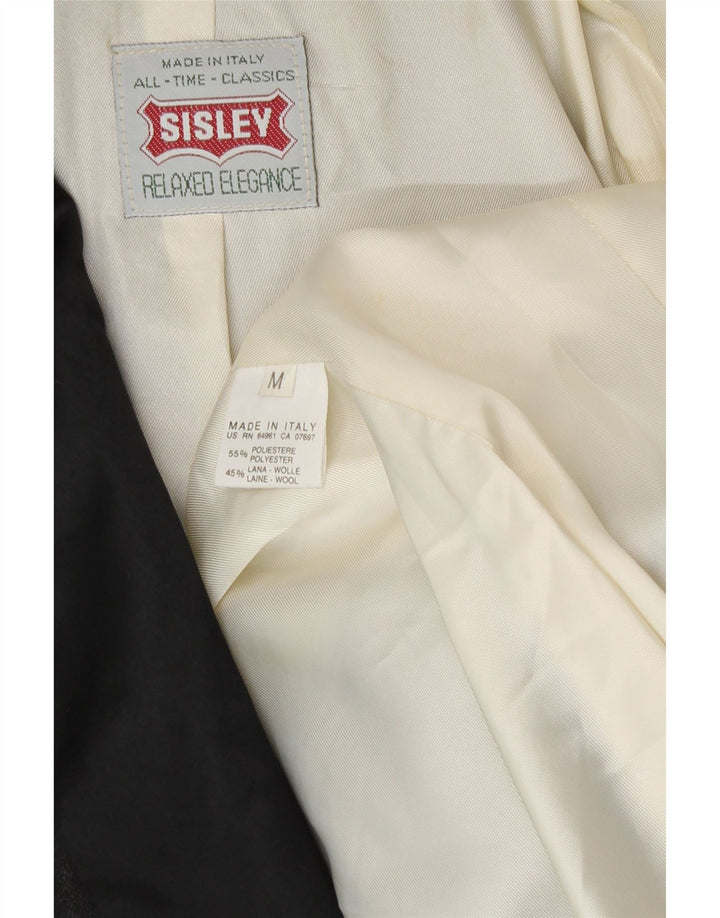 Sisley Veste Blazer 1 Bouton Homme UK 38 Gris Moyen Polyester