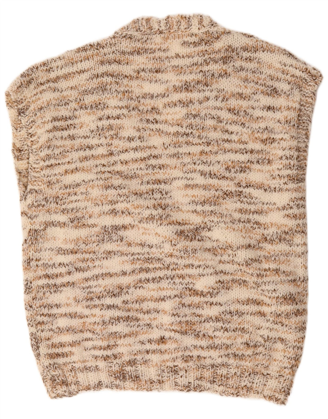 vintage Mens Vest Débardeur Grand Beige Moucheté