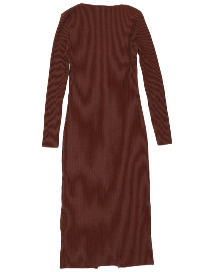ZARA Robe moulante pour femme UK 14 Large Marron