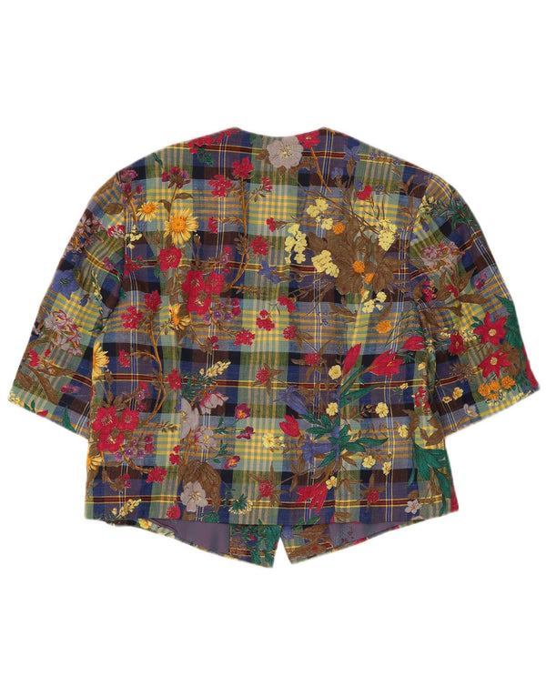 JULIUS LANG Veste Blazer 4 Boutons Femme EU 40 Moyen Multicolore