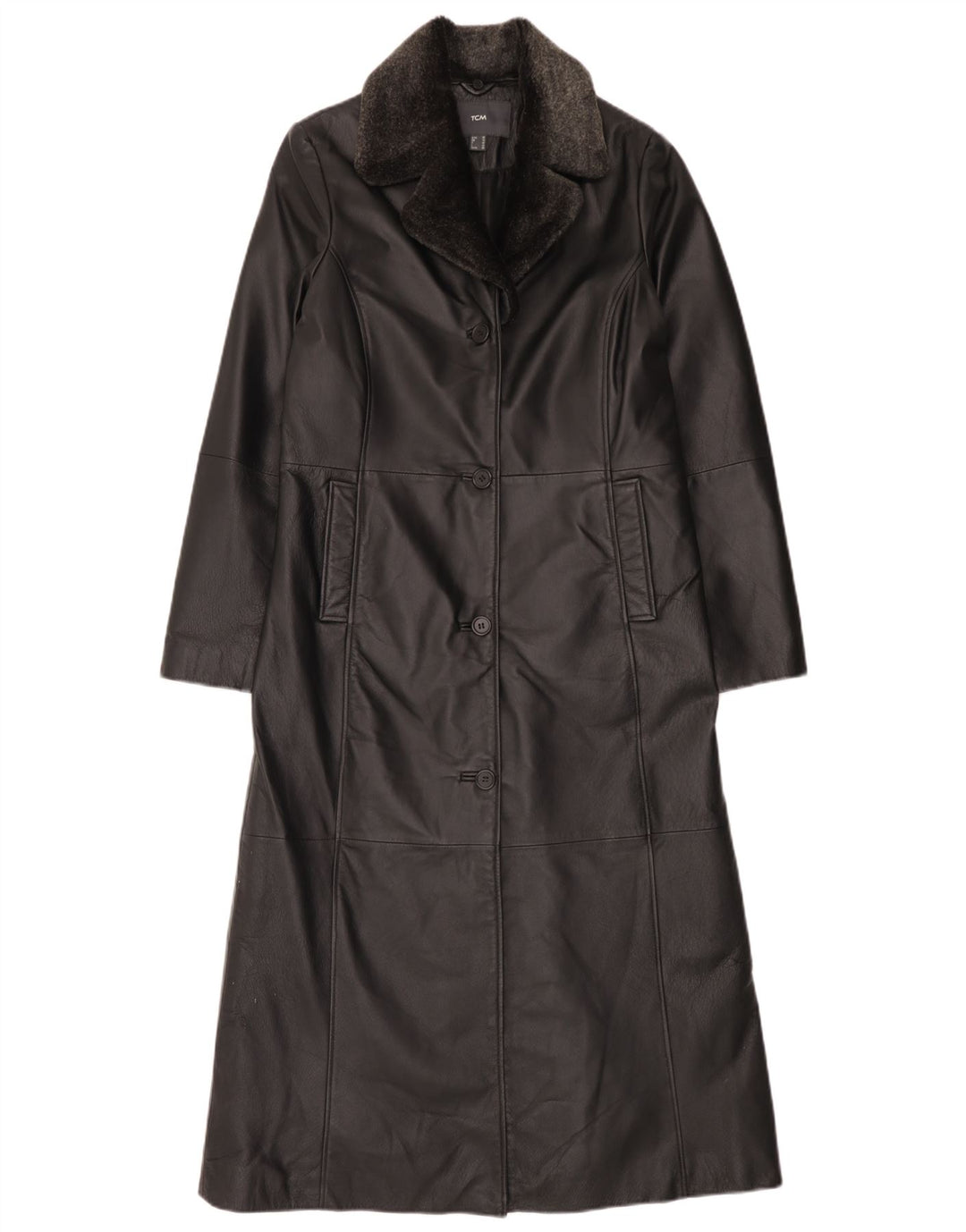 TCM Manteau en cuir pour femme UK 12 Cuir noir moyen