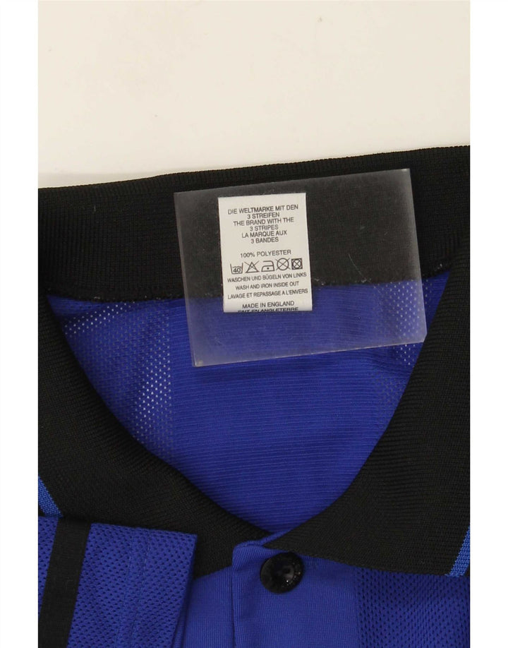 Adidas Polo Homme XL Bleu Rayé Polyester