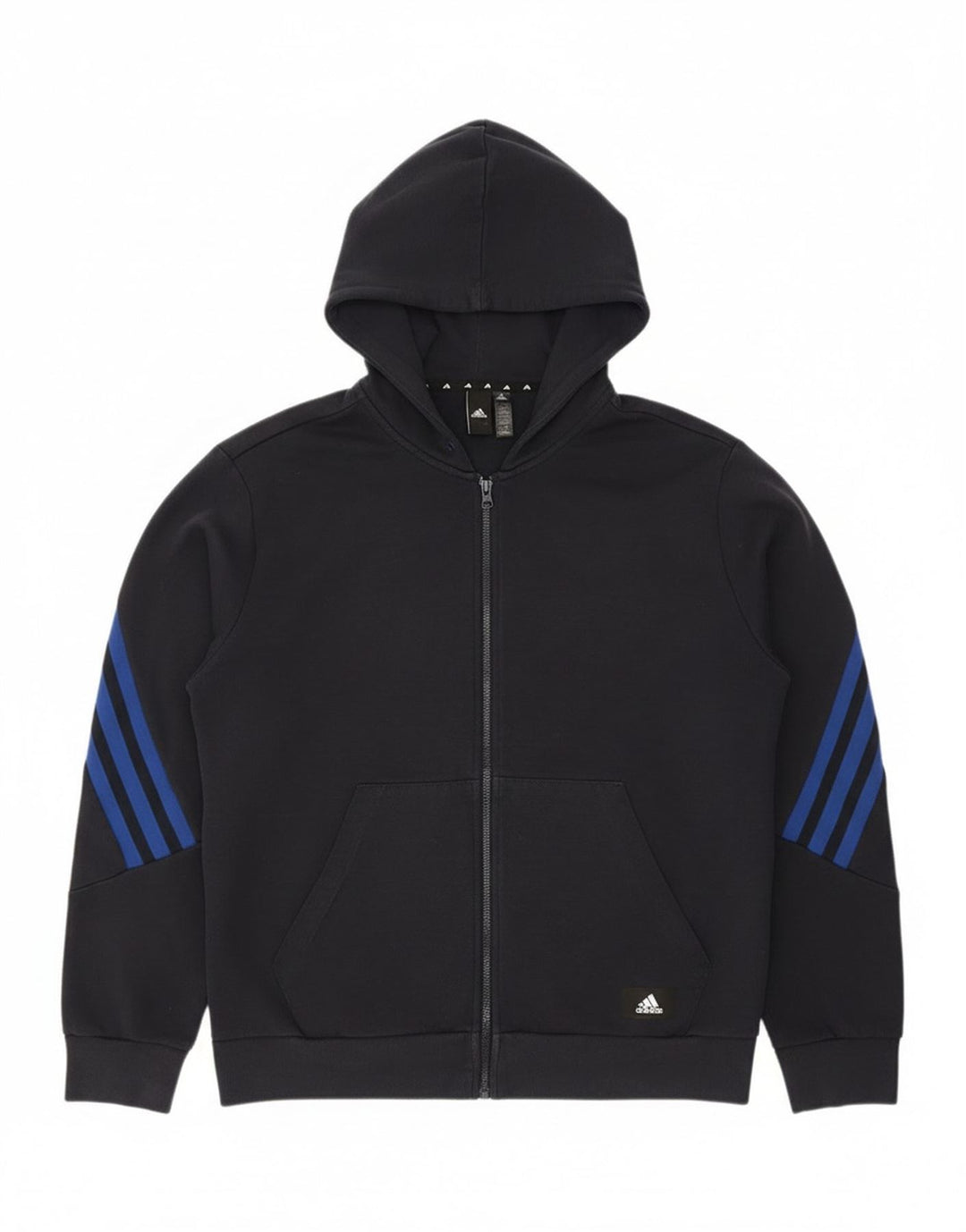 Adidas Pull à capuche zippé pour homme Grand coton bleu marine