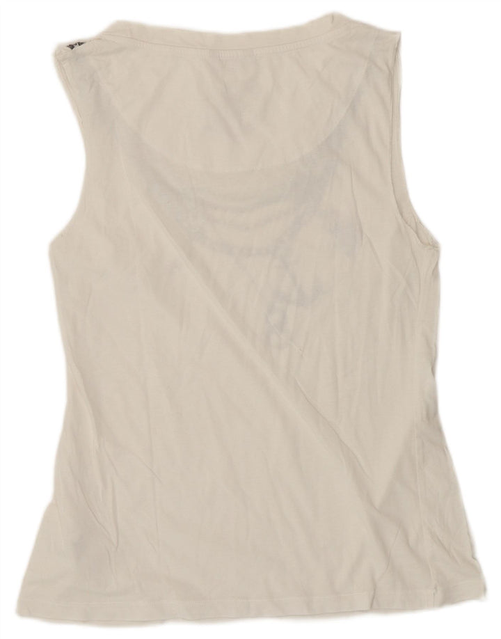 Carrera Débardeur Graphique Femme UK 10 Petit Coton Blanc