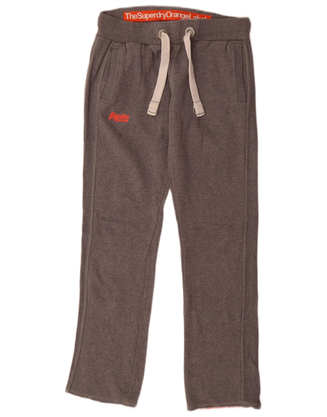 Superdry Pantalon De Survêtement Femme UK 10 Petit Gris Coton
