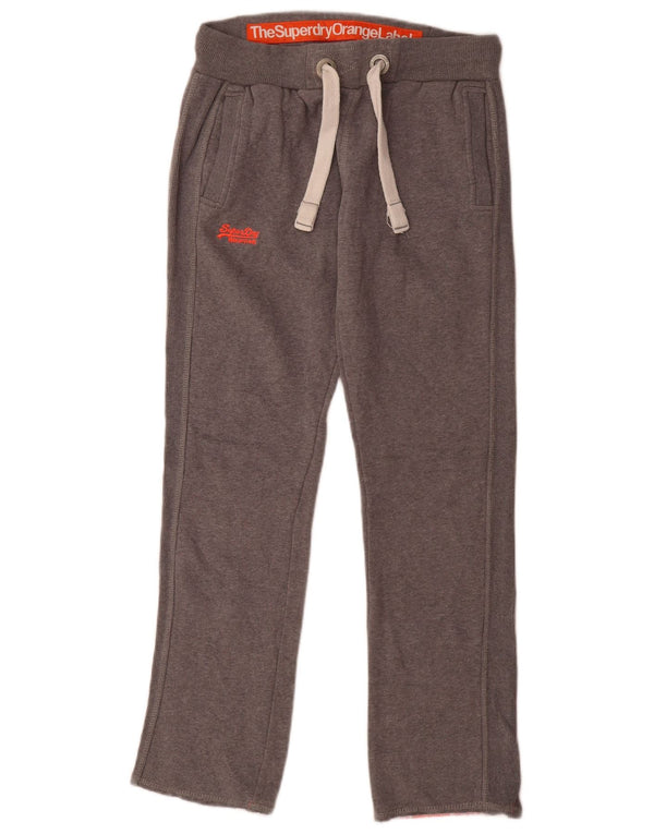 Superdry Pantalon De Survêtement Femme UK 10 Petit Gris Coton