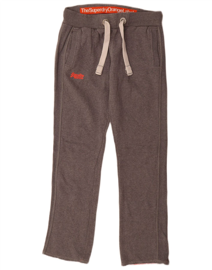 Superdry Pantalon De Survêtement Femme UK 10 Petit Gris Coton