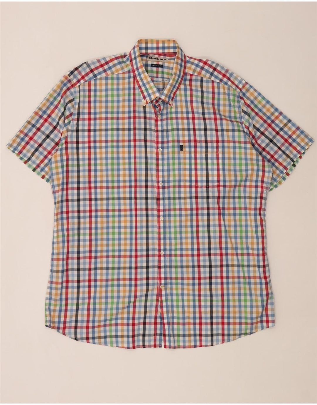 Barbour Chemise à manches courtes pour homme Coupe ajustée 3XL Vichy multicolore
