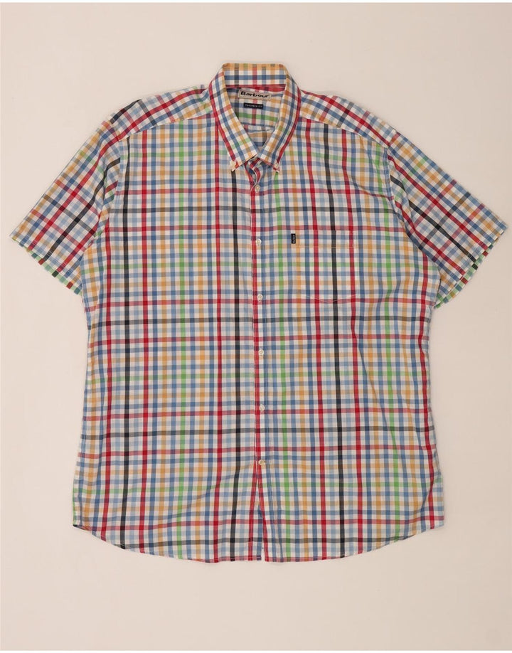 Barbour Chemise à manches courtes pour homme Coupe ajustée 3XL Vichy multicolore