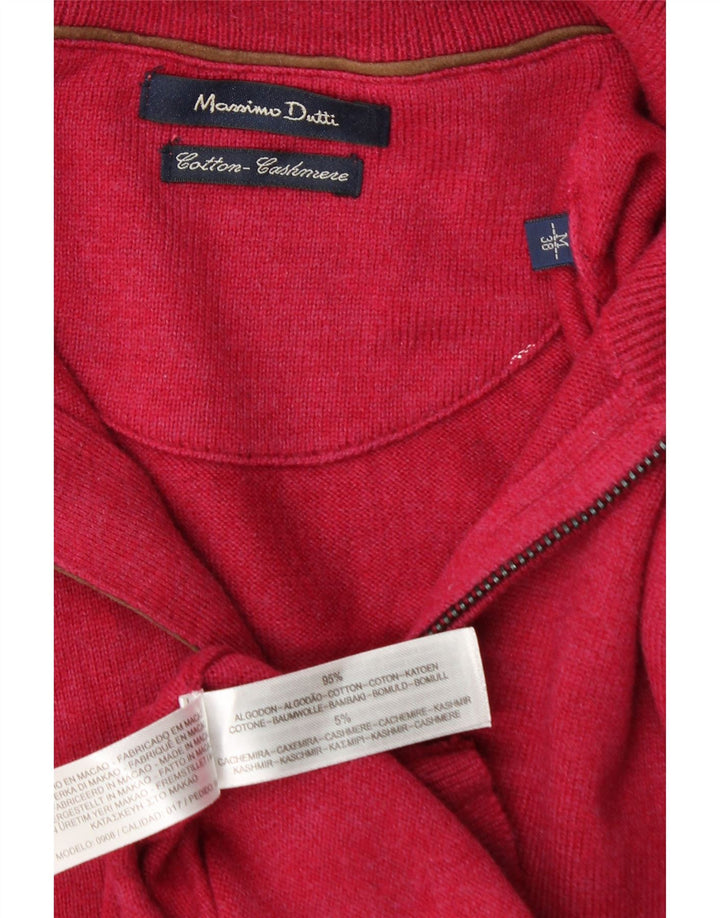 Massimo Dutti Pull col zippé homme en coton rose moyen