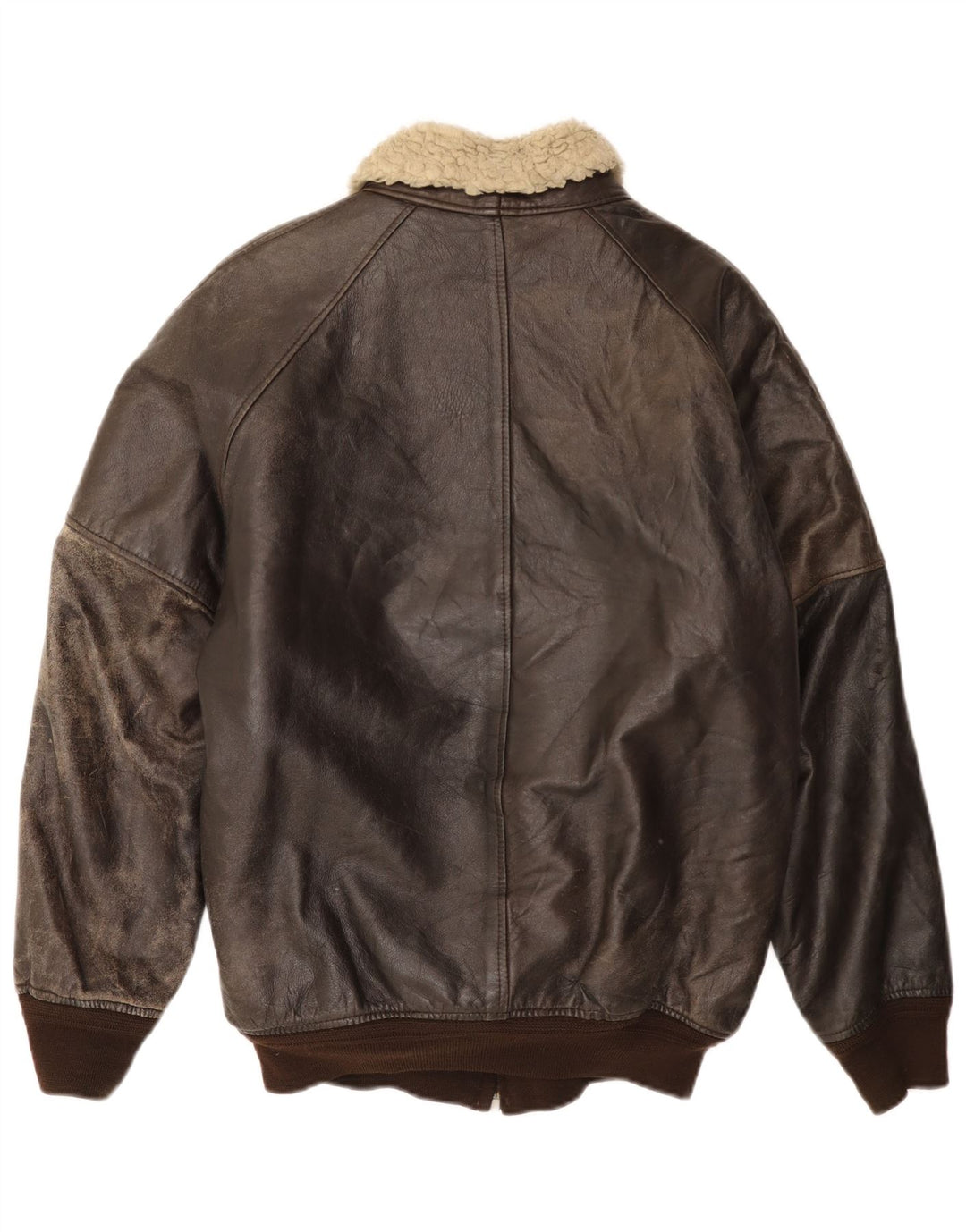 veste sherpa en cuir vintage pour homme IT 52 XL Marron