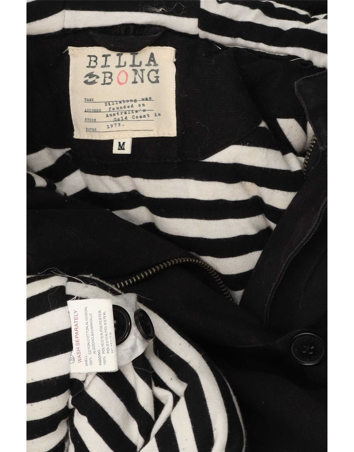 Billabong Parka à capuche pour femme UK 14 en coton noir moyen