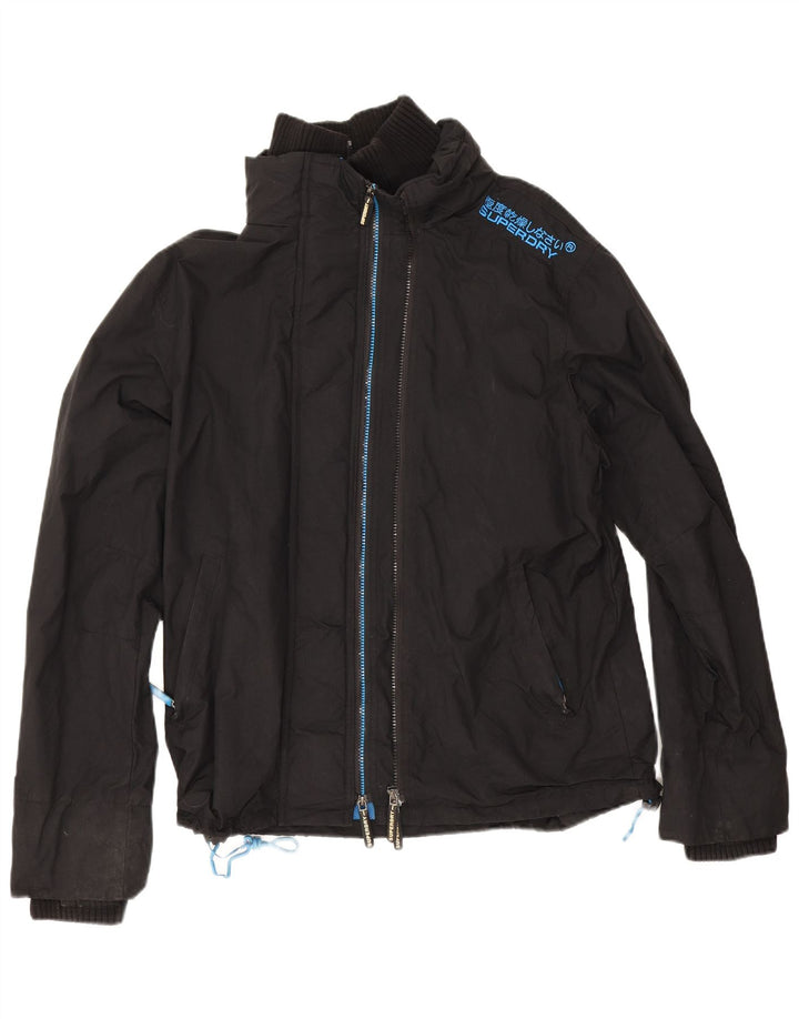 Superdry Veste de Pluie Coupe-Vent Homme UK 42 XL Nylon Noir