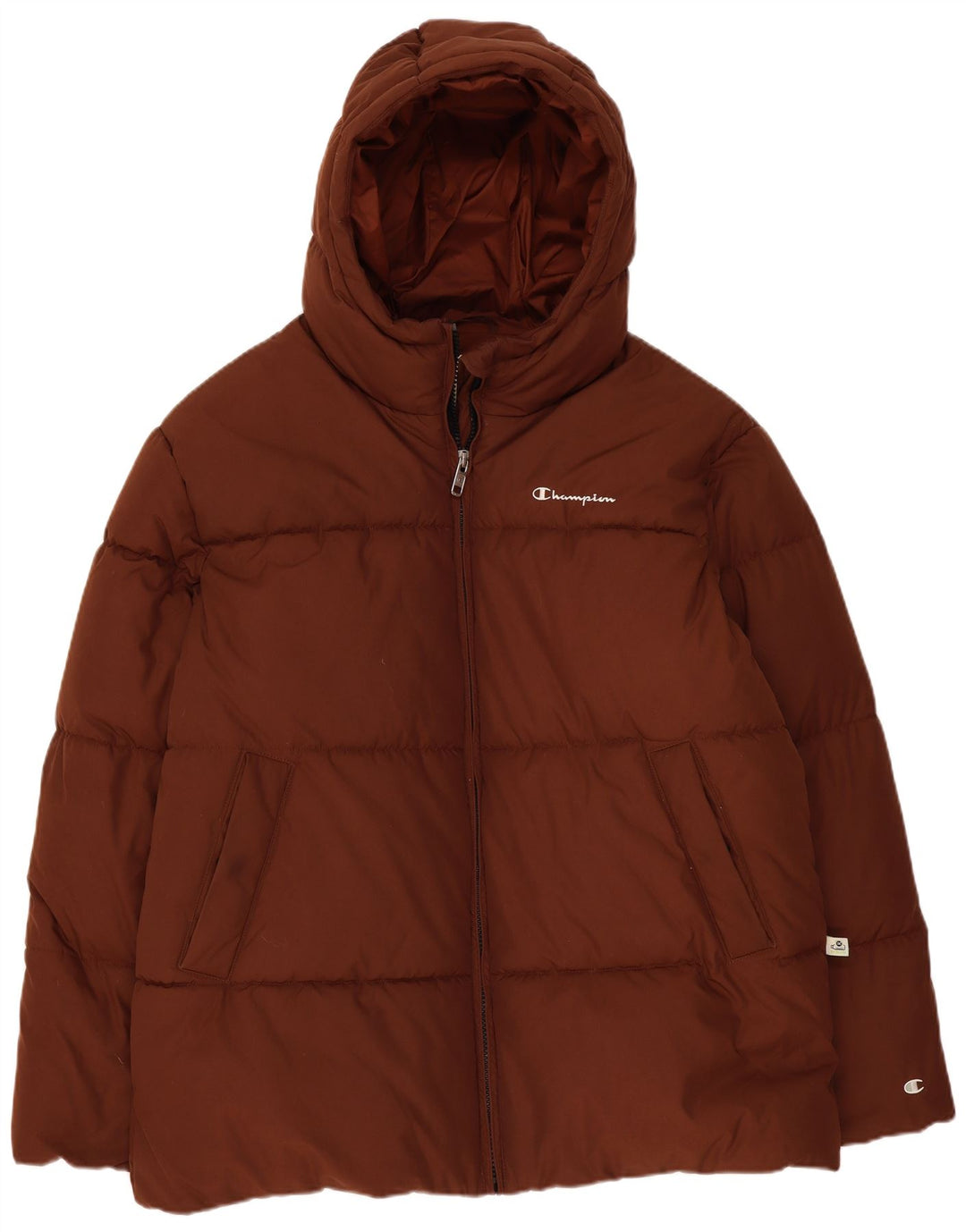 Champion Veste matelassée à capuche pour homme UK 42 XL Marron Polyester