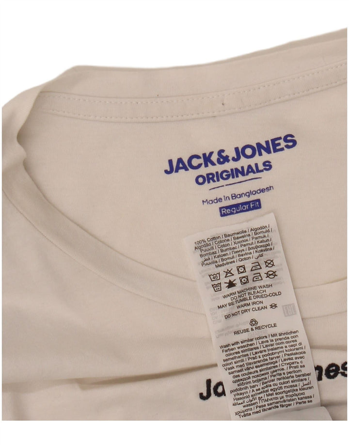 JACK & JONES Homme Originals T-Shirt Haut Petit Blanc Colorblock Coton
