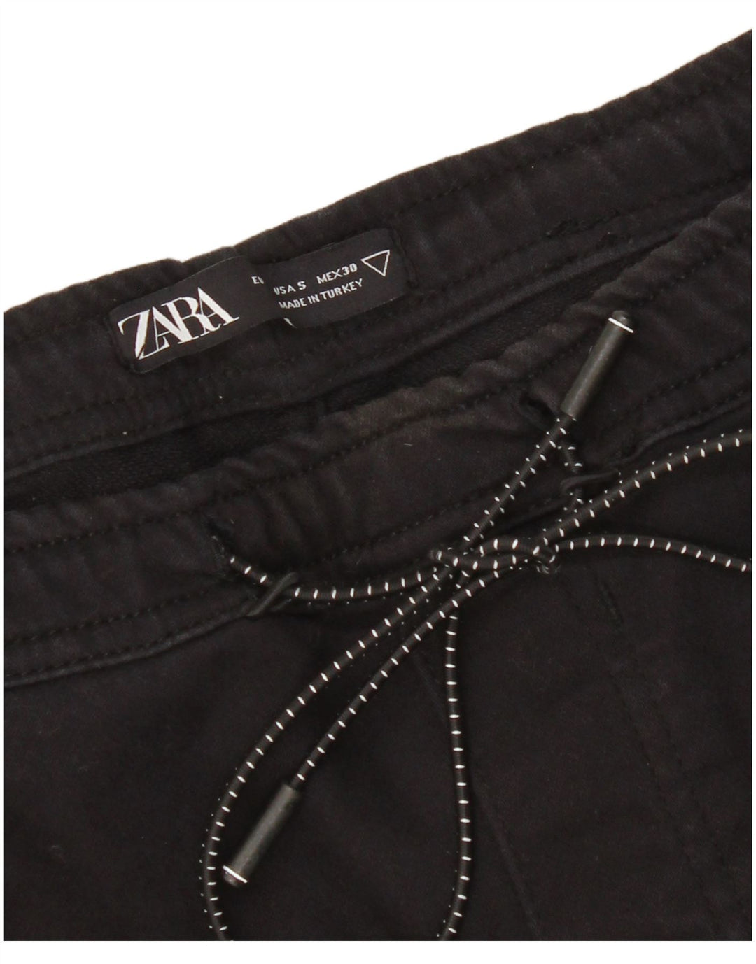 Zara Pantalon de survêtement cargo pour femme UK 8 Small Noir
