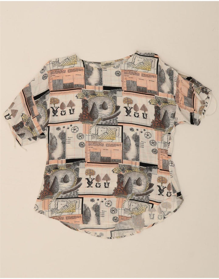 VINTAGE Womens Abstract Pattern Blouse Top UK 14 Medium Multicoloured Vintage Vintage and Second-Hand Vintage from Messina Hembry 