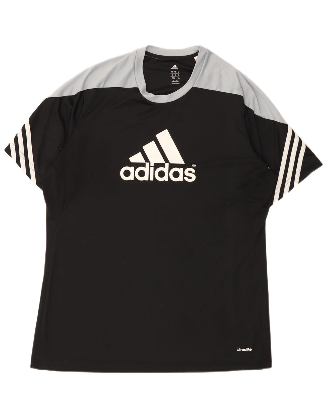 ADIDAS Climalite Graphic T-Shirt Top XL Noir Colorblock Polyester