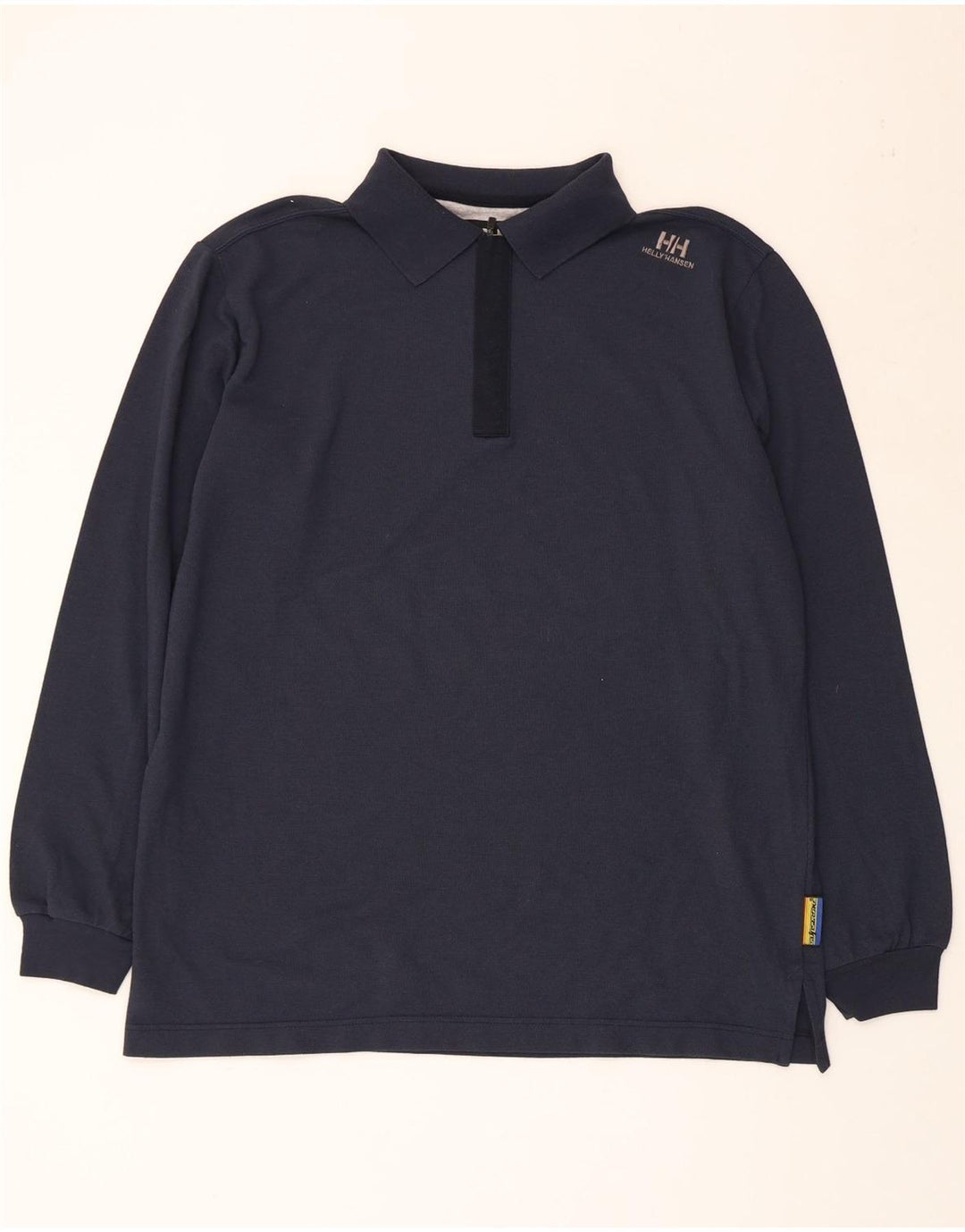 HELLY HANSEN Polo à manches longues et col zippé pour homme en coton bleu marine moyen