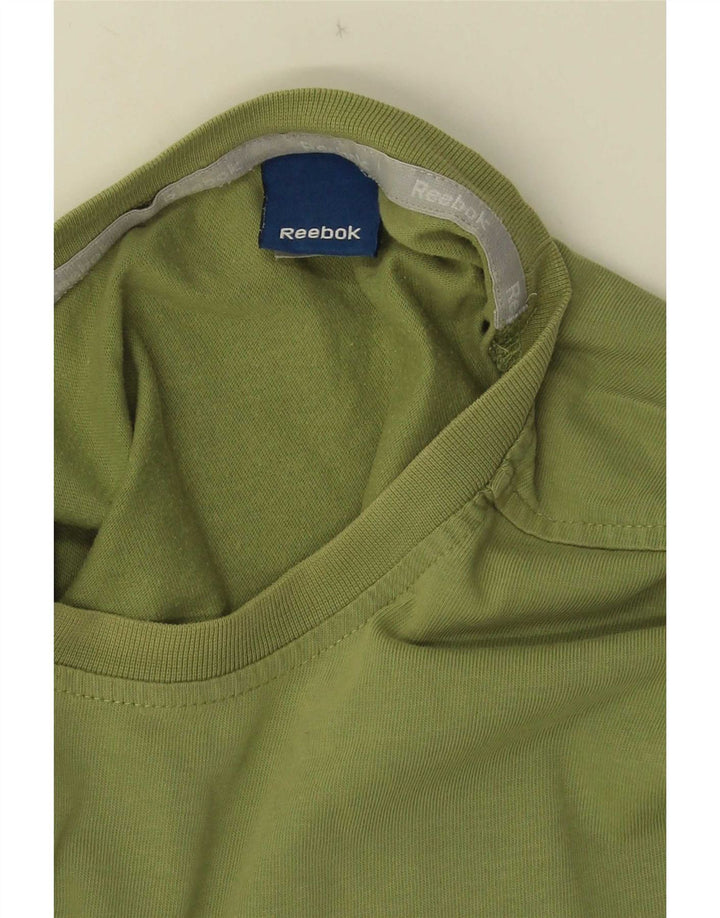 Reebok T-Shirt Top Homme Vert Moyen Coton
