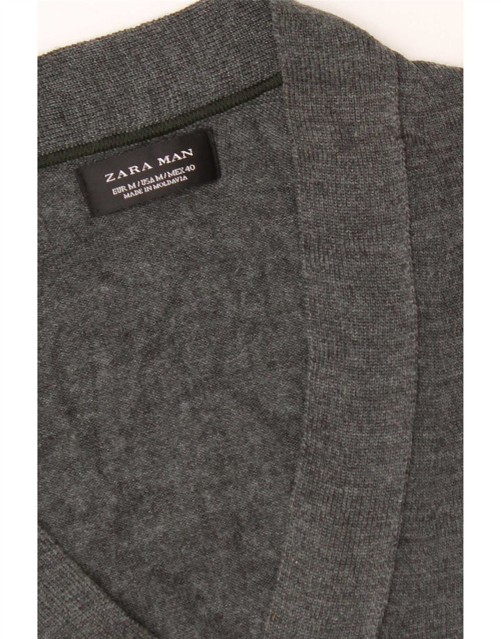 Pull Cardigan Zara Homme Gris Moyen