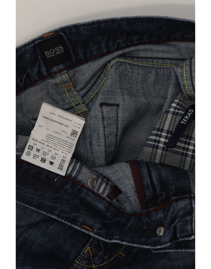 HUGO BOSS Jean droit W36 L36 Homme Bleu Coton