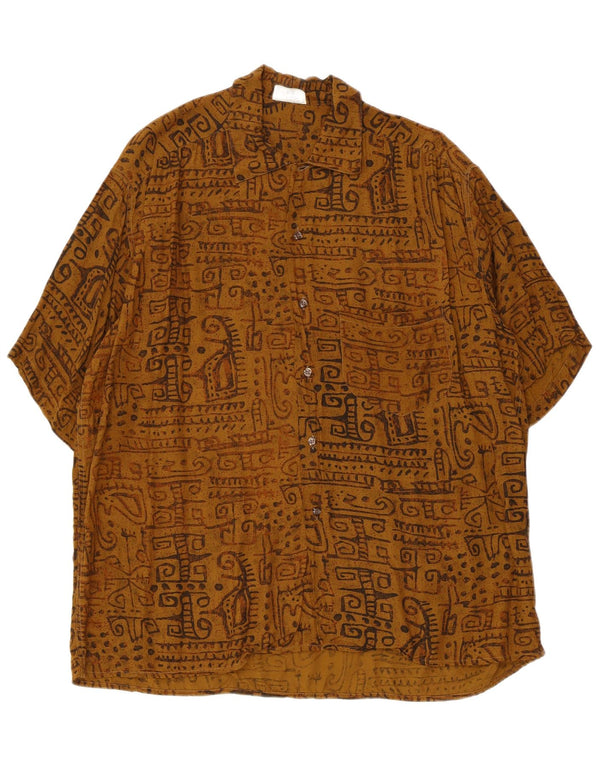Ingram Chemise à manches courtes pour homme à motif abstrait Taille 43 17 XL Viscose marron