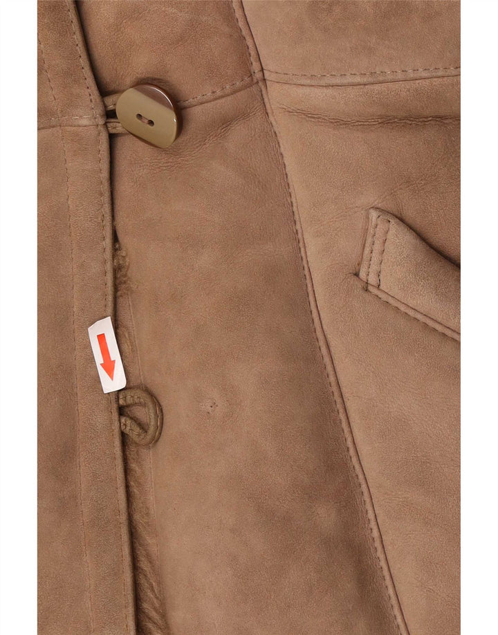 Manteau en peau de mouton vintage pour femme IT 44 Beige moyen