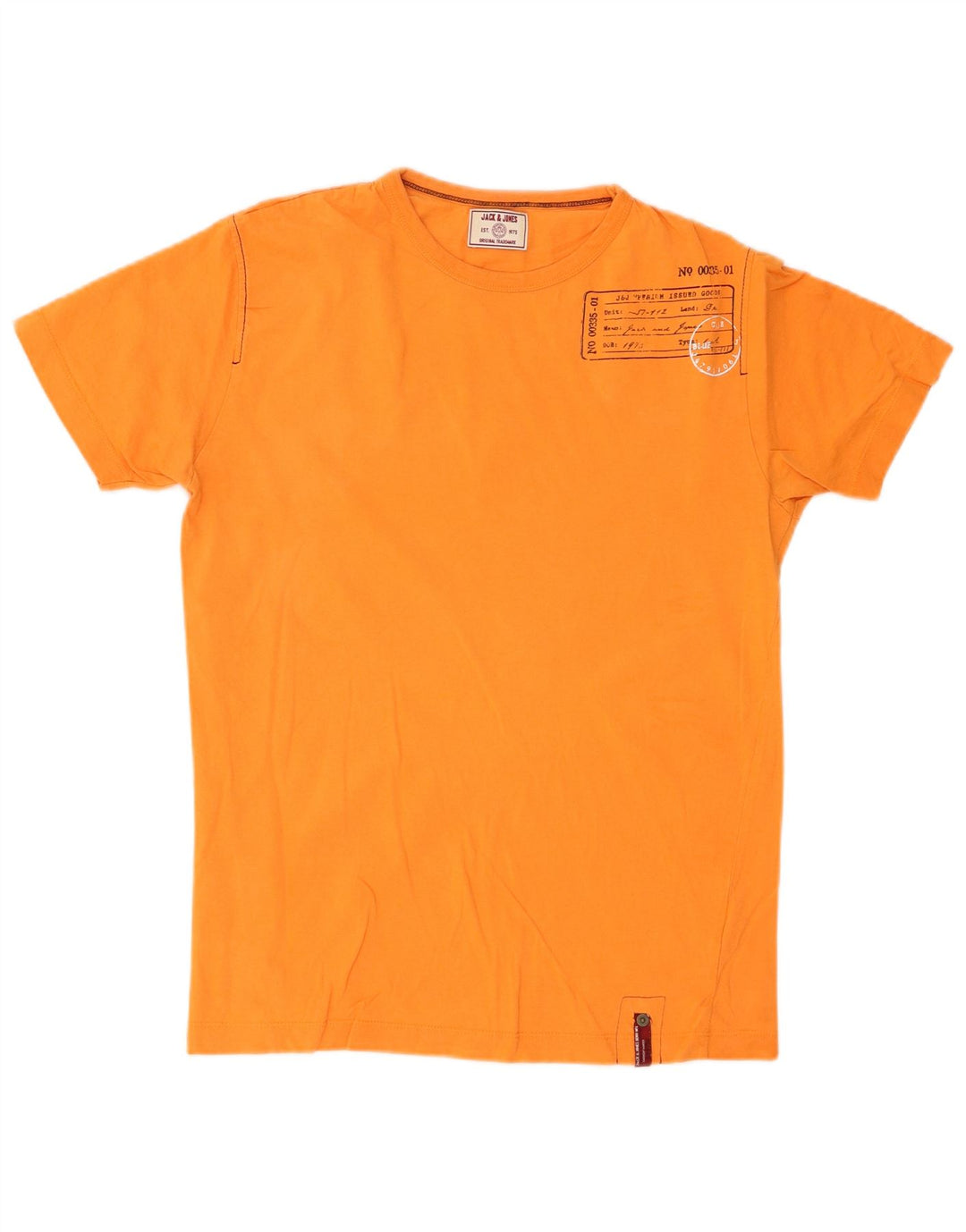 Jack & Jones T-Shirt Graphique Homme Orange Moyen Coton